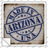 Arizona Stamp On Wood Novelty Square Sticker Decal