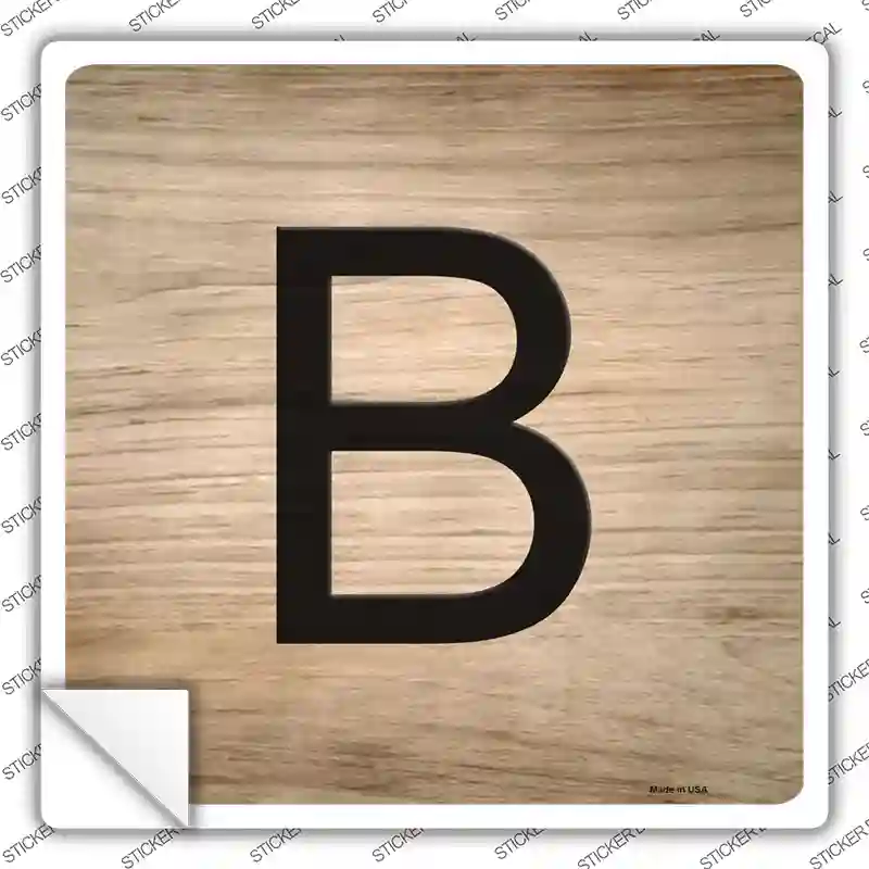B Letter Tile Novelty Square Sticker Decal