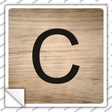 C Letter Tile Novelty Square Sticker Decal