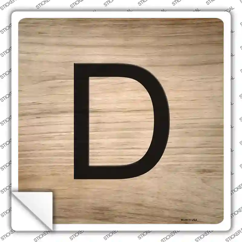 D Letter Tile Novelty Square Sticker Decal
