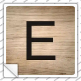 E Letter Tile Novelty Square Sticker Decal