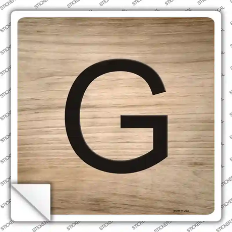 G Letter Tile Novelty Square Sticker Decal