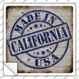 California Stamp On Wood Novelty Square Sticker Decal