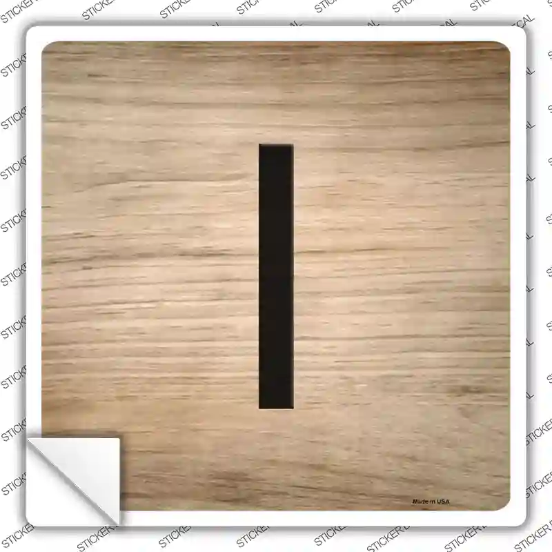 I Letter Tile Novelty Square Sticker Decal