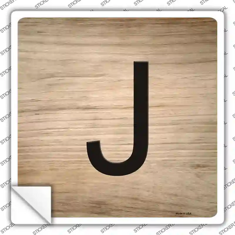 J Letter Tile Novelty Square Sticker Decal