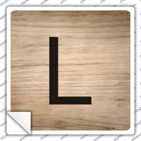 L Letter Tile Novelty Square Sticker Decal