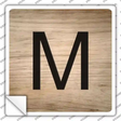 M Letter Tile Novelty Square Sticker Decal