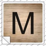 M Letter Tile Novelty Square Sticker Decal