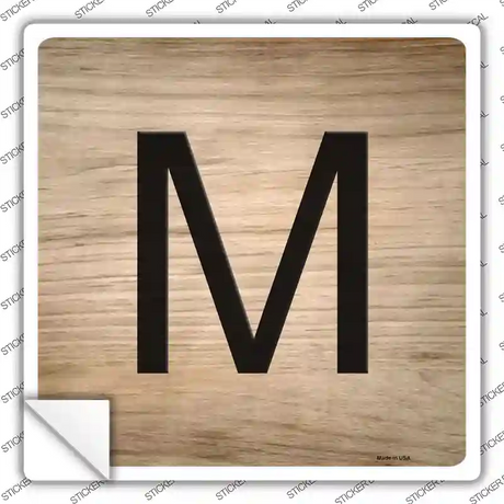 M Letter Tile Novelty Square Sticker Decal