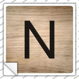 N Letter Tile Novelty Square Sticker Decal