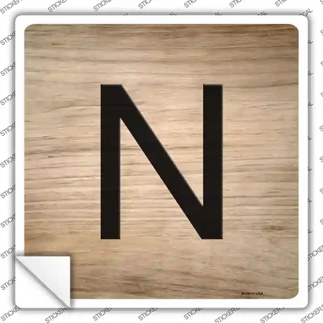 N Letter Tile Novelty Square Sticker Decal