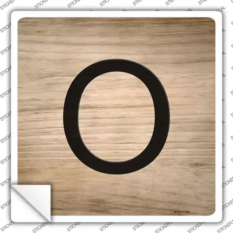 O Letter Tile Novelty Square Sticker Decal
