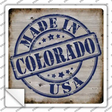 Colorado Stamp On Wood Novelty Square Sticker Decal