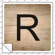 R Letter Tile Novelty Square Sticker Decal