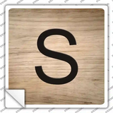 S Letter Tile Novelty Square Sticker Decal