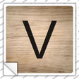 V Letter Tile Novelty Square Sticker Decal