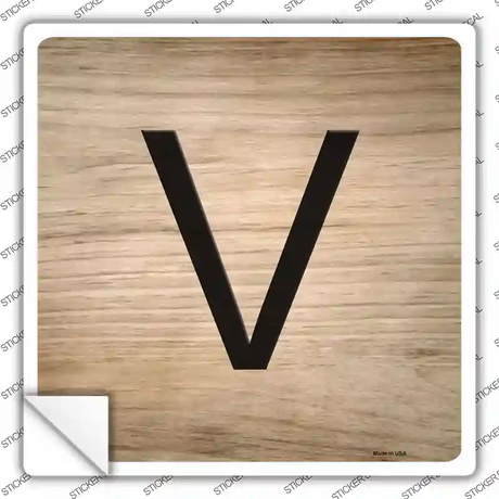 V Letter Tile Novelty Square Sticker Decal