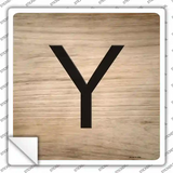 Y Letter Tile Novelty Square Sticker Decal