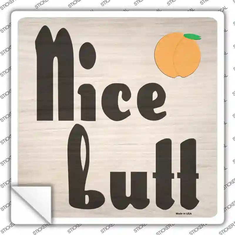 Nice Butt Novelty Square Sticker Decal