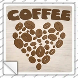 Love Coffee Novelty Square Sticker Decal