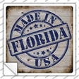 Florida Stamp On Wood Novelty Square Sticker Decal