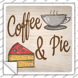 Coffee and Pie Novelty Square Sticker Decal