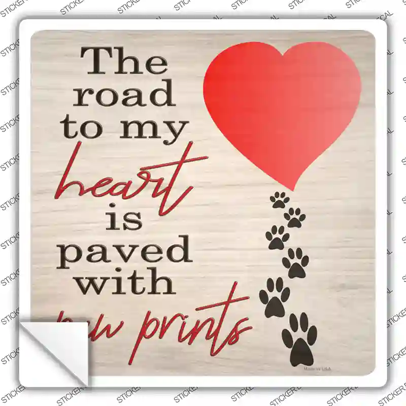 Road to my Heart Novelty Square Sticker Decal
