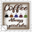 Coffee Good Idea Novelty Square Sticker Decal
