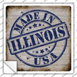 Illinois Stamp On Wood Novelty Square Sticker Decal