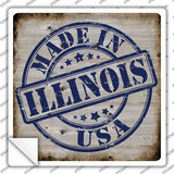 Illinois Stamp On Wood Novelty Square Sticker Decal
