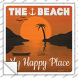 The Beach My Happy Place Novelty Square Sticker Decal