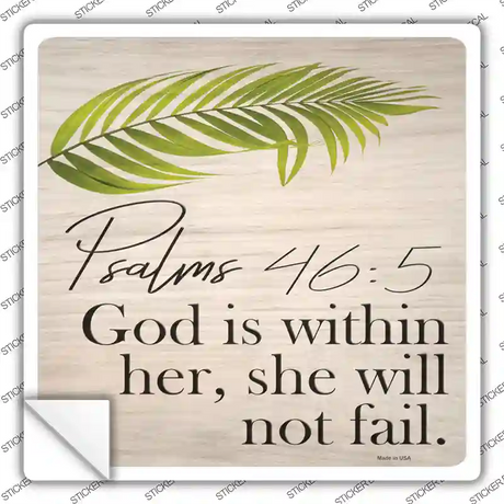 Psalms 46 5 Novelty Square Sticker Decal