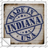 Indiana Stamp On Wood Novelty Square Sticker Decal