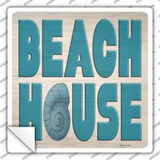 Beach House Seashell Novelty Square Sticker Decal