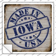 Iowa Stamp On Wood Novelty Square Sticker Decal
