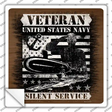 Veteran Silent Service Novelty Square Sticker Decal