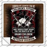 Veteran Grandpa Novelty Square Sticker Decal