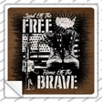 Land of Free Home of Brave Novelty Square Sticker Decal