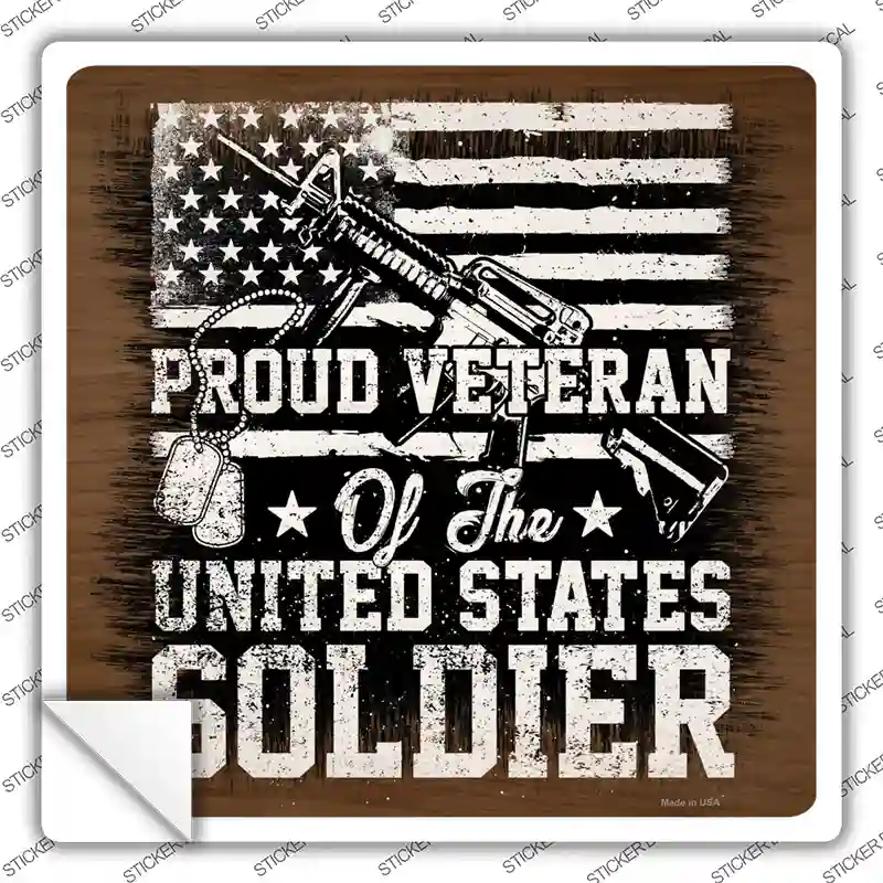 Proud Veteran of The USA Novelty Square Sticker Decal