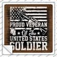 Proud Veteran of The USA Novelty Square Sticker Decal