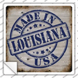 Louisiana Stamp On Wood Novelty Square Sticker Decal