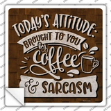 Coffee and Sarcasm Novelty Square Sticker Decal