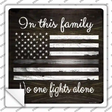 No One Fights Alone Gray Novelty Square Sticker Decal