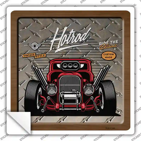 Red Ride The Classic Novelty Square Sticker Decal