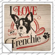 Love My Frenchie Novelty Square Sticker Decal