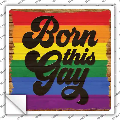 Born This Gay Novelty Square Sticker Decal