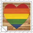 Heart Rainbow Novelty Square Sticker Decal