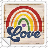 Love Rainbow Heart Novelty Square Sticker Decal