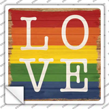 Love Quadrent Rainbow Novelty Square Sticker Decal