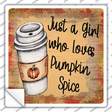 Loves Pumpkin Spice Novelty Square Sticker Decal